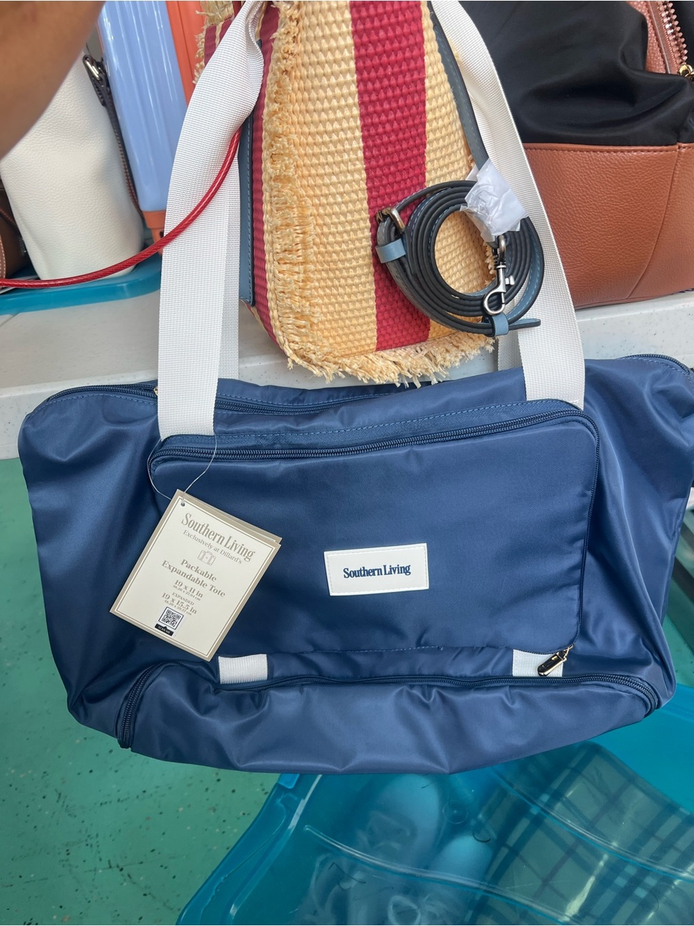Southern Living Navy and White Weekend Duffel